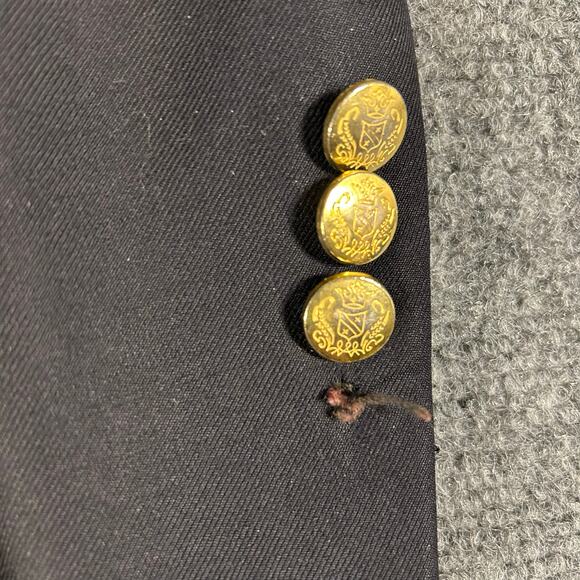 Jos A Bank Blazer Mens 40L Navy with Gold Buttons Sport Coat Dress Jacket *Flaw - Picture 3 of 15